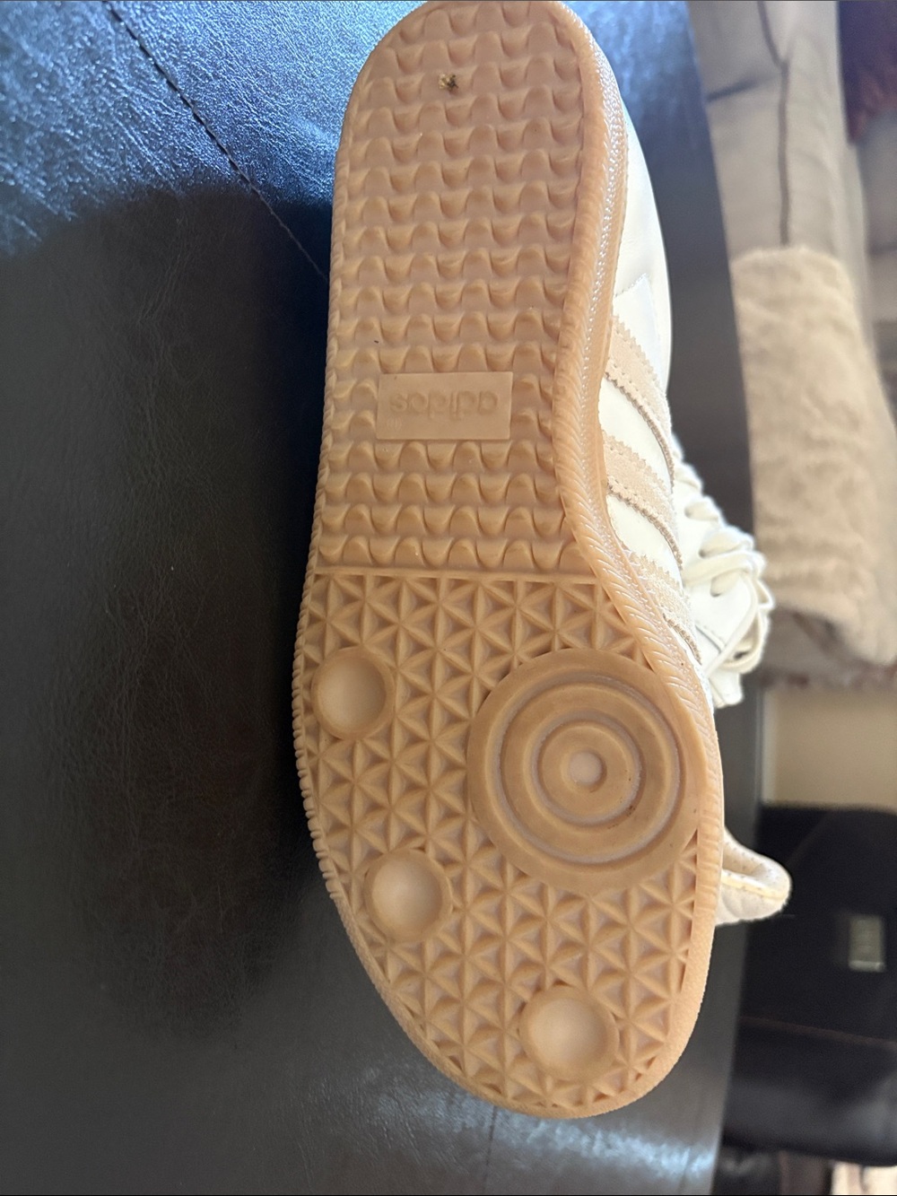 adidas Samba Sneakers in White and Tan - Picture 3 of 5